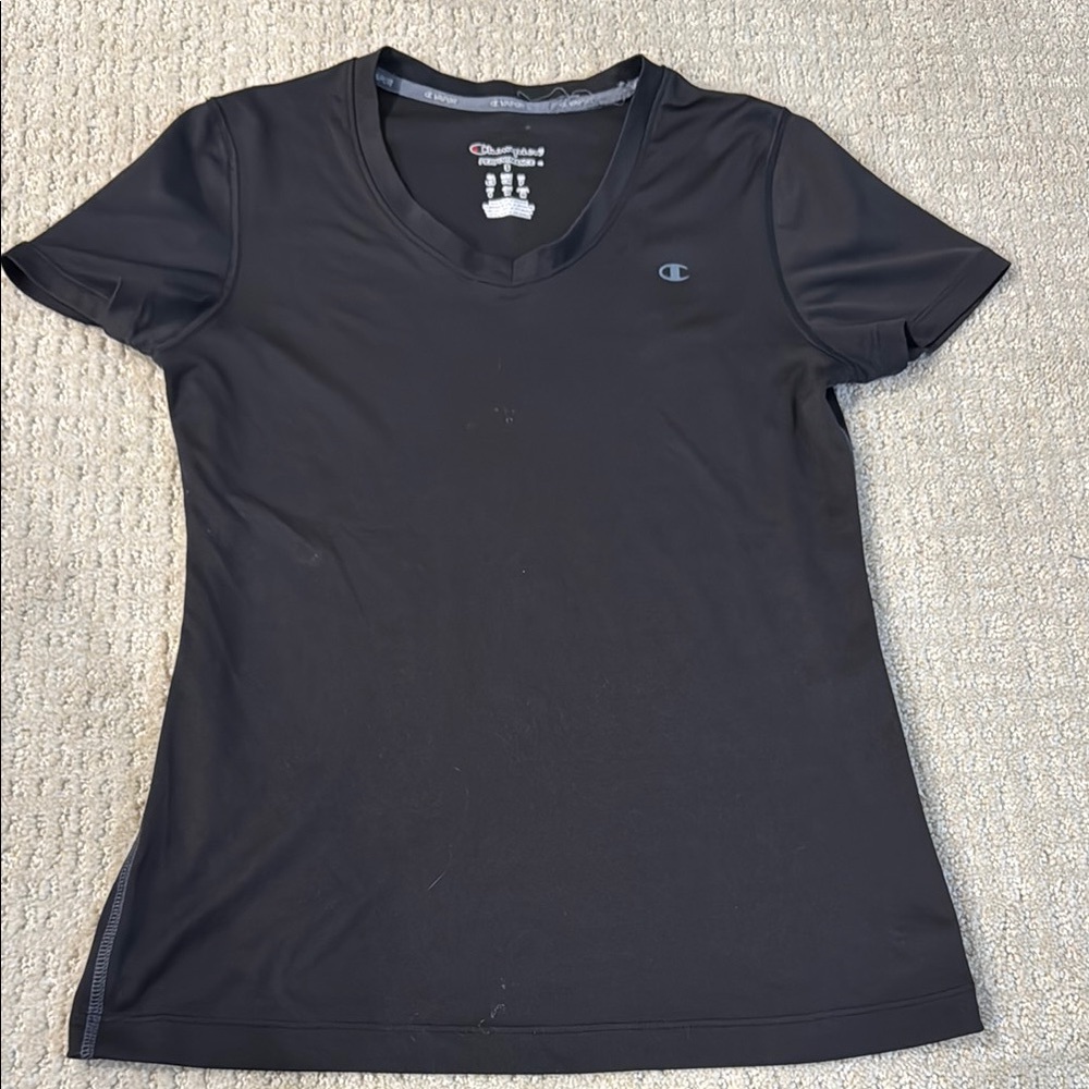 Champion Black Fitted Short Sleeve Tee